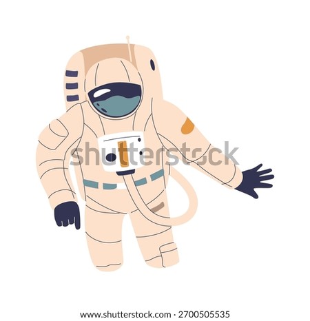 Cosmonaut explorer wearing cosmic suit