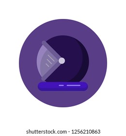 Cosmonaut flat icon isolated on purple background. Space suit  sign symbol in flat style. Space elements Vector illustration for web and mobile design.
