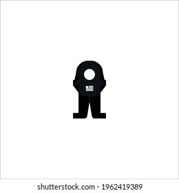 Cosmonaut flat icon. Simple style space science poster background symbol. Logo design element. T-shirt printing. Vector for sticker.