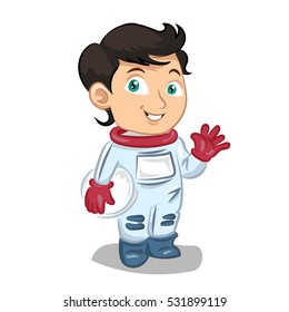 cosmonaut  with helmet in glooves