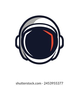 cosmonaut helmet space technology logo vector illustration template design