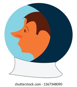 A cosmonaut in his headgear vector or color illustration