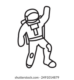 Cosmonaut icon Black line art vector logo