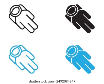 Cosmonaut icon black and white vector outline sign