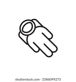 Cosmonaut icon black and white vector outline sign