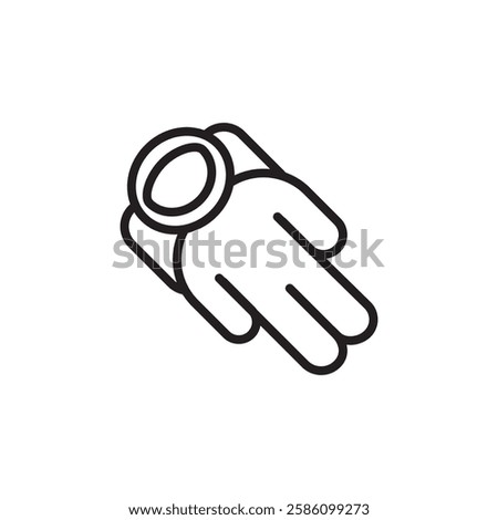 Cosmonaut icon black and white vector outline sign