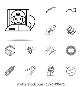 cosmonaut icon. Cartooning space icons universal set for web and mobile