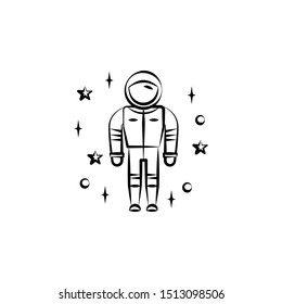 Cosmonaut icon. Element of space hand drawn icon