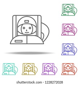 cosmonaut icon. Elements of Cartooning space in multi color style icons. Simple icon for websites, web design, mobile app, info graphics