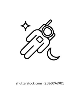 Cosmonaut icon Flat fill set collection