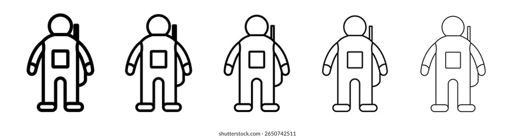 Ícone de cosmonauta logotipo do conjunto de ilustrações plana