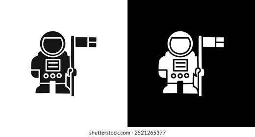 Cosmonaut icon Flat line illustration