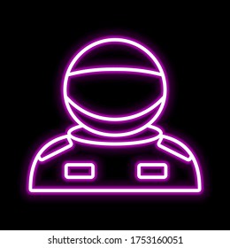 Cosmonaut icon. Glowing sign logo vector