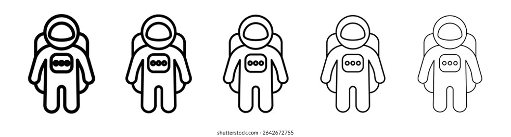 Cosmonaut icon isolated vector on white background set