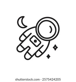 Cosmonaut icon Simple thin outline