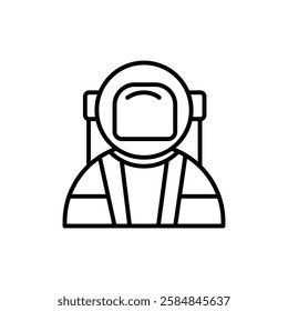 Cosmonaut icon Thin line art isolated