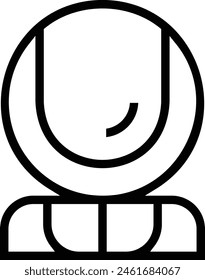 Cosmonaut icon. Thin linear style design isolated on white background