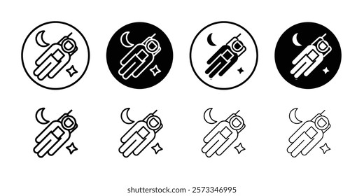 Cosmonaut icon vector line logo mark or symbol set collection outline style