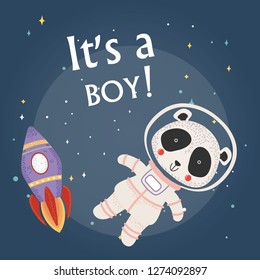 cosmonaut and the inscription is a boy