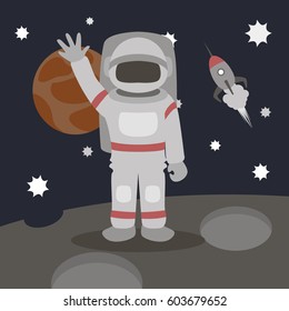 Cosmonaut isolated vector illustration