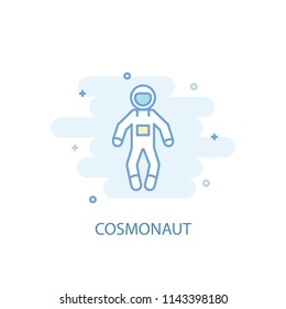 cosmonaut line trendy icon. Simple line, colored illustration. cosmonaut symbol flat design from Russia set. Can be used for UI/UX