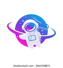 cosmonaut logo , simple and clean