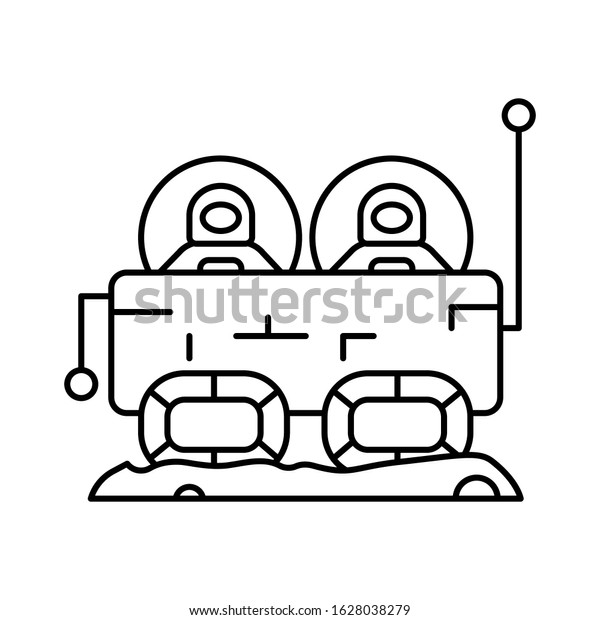 Cosmonaut machine car icon. Simple line,\
outline vector elements of interplanetary colonization icons for ui\
and ux, website or mobile\
application