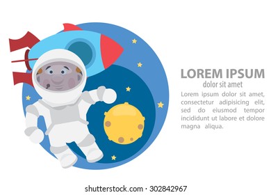 Cosmonaut in open space