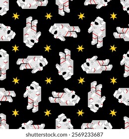 Cosmonaut pattern seamless. Astronaut background. Ornament of kids fabric