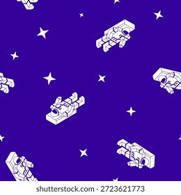 Padrão de cosmonautas sem emenda. Histórico de astronautas. Ornamento de tecido infantil