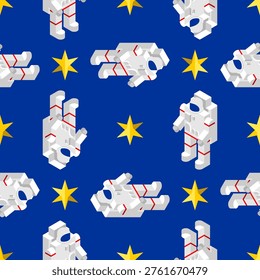 Cosmonaut pattern seamless. Astronaut background. Ornament of kids fabric