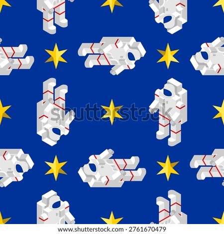Cosmonaut pattern seamless. Astronaut background. Ornament of kids fabric