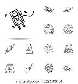 cosmonaut in space icon. Cartooning space icons universal set for web and mobile