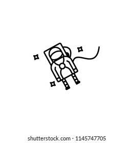 cosmonaut in space icon. Element of space for mobile concept and web apps illustration. Thin line icon for website design and development, app development