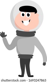 Cosmonaut in space, illustration, vector on white background
