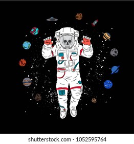 cosmonaut in space. Vector illustration