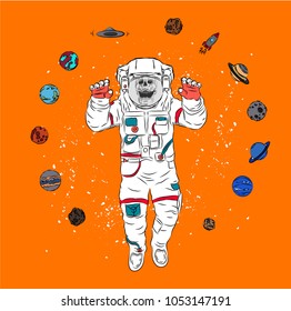 cosmonaut in space. Vector illustration