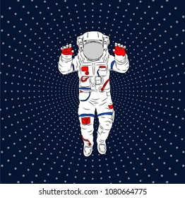 cosmonaut in space. Vector illustration