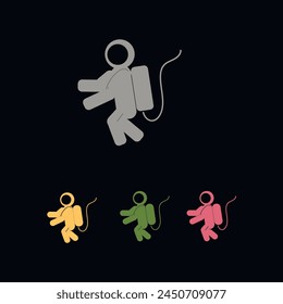 cosmonaut, spaceman icon in multi color.Vector