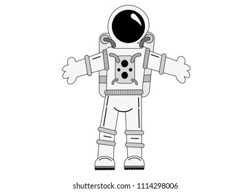 Cosmonaut vector illustration. Isolated on a white background.