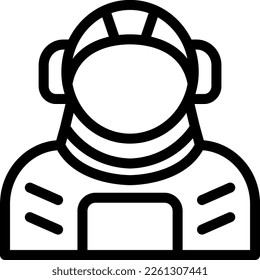 Cosmonaut Vector Line Icon Design
