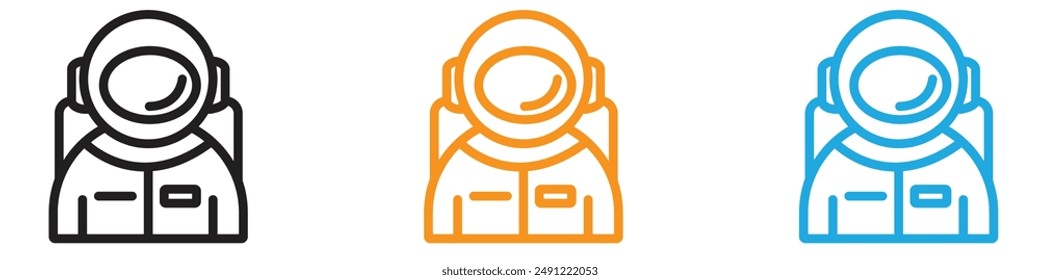 Cosmonaut vector logo set collection for web app ui