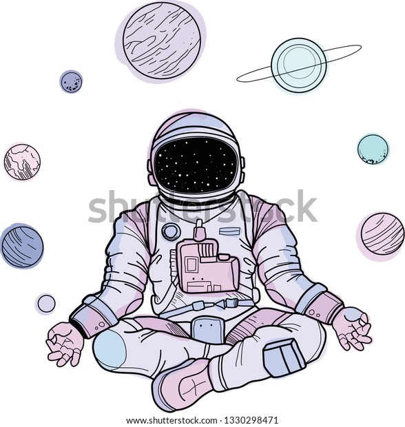 Cosmonaut Yoga Pose Astronaut Yoga Pose Stock Vector (Royalty Free ...