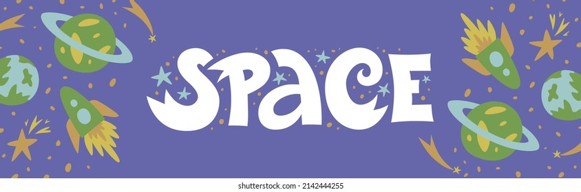Cosmonautics Day. Space. Vector illustration and banner