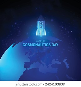 Cosmonautics Day. World Cosmonautics Day creative concept vector illustration. 