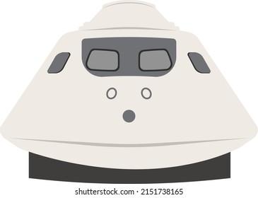 Cápsula espacial Cosmonauts. Una cápsula para astronautas en movimiento. Ilustración vectorial.