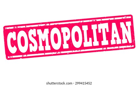 Cosmopolitan cocktail grunge rubber stamp on white background, vector illustration
