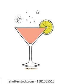 Cosmopolitan cocktail - vector illustration