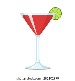 Cosmopolitan Cocktail Vector Illustration