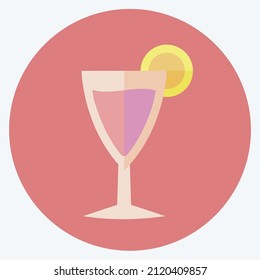 Cosmopolitan Icon in trendy flat style isolated on soft blue background